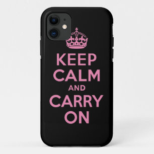 Capa Para iPhone Da Case-Mate Mantenha a calma e continue o rosa e o preto