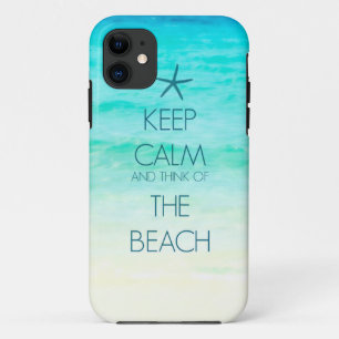 Capa Para iPhone Da Case-Mate Mantenha a calma e pense da caixa da foto da praia