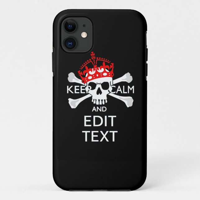Capa Para iPhone Da Case-Mate Mantenha Seu Texto Calmo, Crossbones Crânio (Verso)