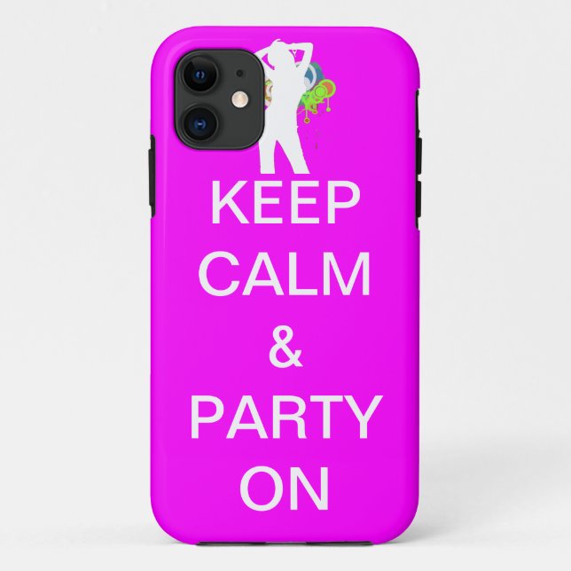 Capa Para iPhone Da Case-Mate manter calma e festejar ligado (Verso)