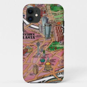 Capa Para iPhone Da Case-Mate Mapa de Cartoons da Geórgia do centro Atlanta