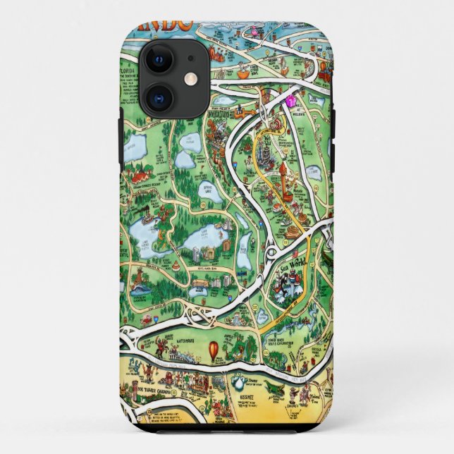 Capa Para iPhone Da Case-Mate Mapa de Cartoons Orlando Florida (Verso)