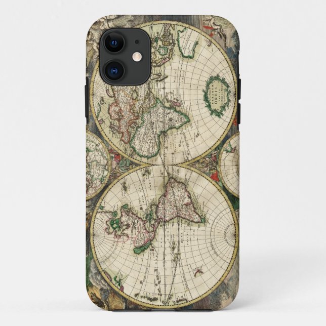 Capa Para iPhone Da Case-Mate Mapa de Velho Mundo (Verso)