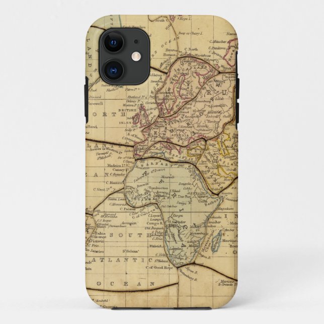 Capa Para iPhone Da Case-Mate Mapa do mundo na projeção de Mercators (Verso)