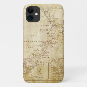 Capa Para iPhone Da Case-Mate Mapa do Vintage da Nova Zelândia c1879