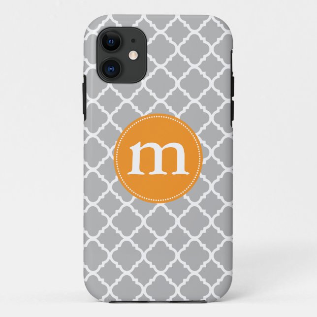 Capa Para iPhone Da Case-Mate Marroquino cinzento elegante Quatrefoil (Verso)