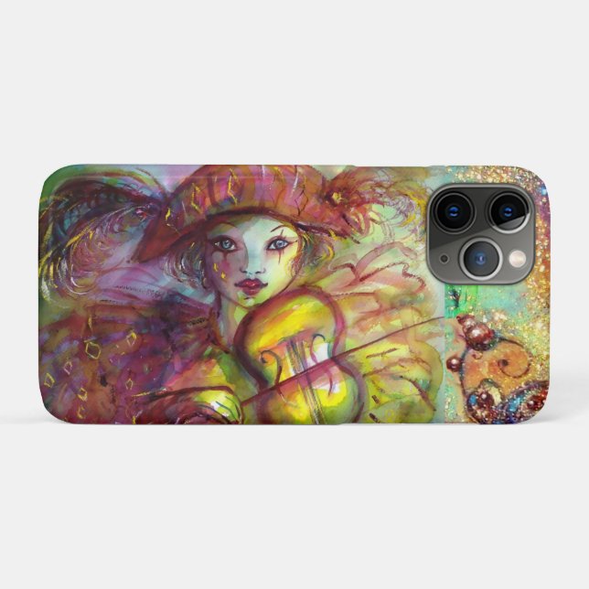 CAPA PARA iPhone DA Case-Mate MASCARADA VENETIANO/HARLEQUIN JOGANDO VIOLINA (Verso (horizontal))