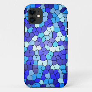 Capa Para iPhone Da Case-Mate Máscaras do vitral azul por Shirley Taylor