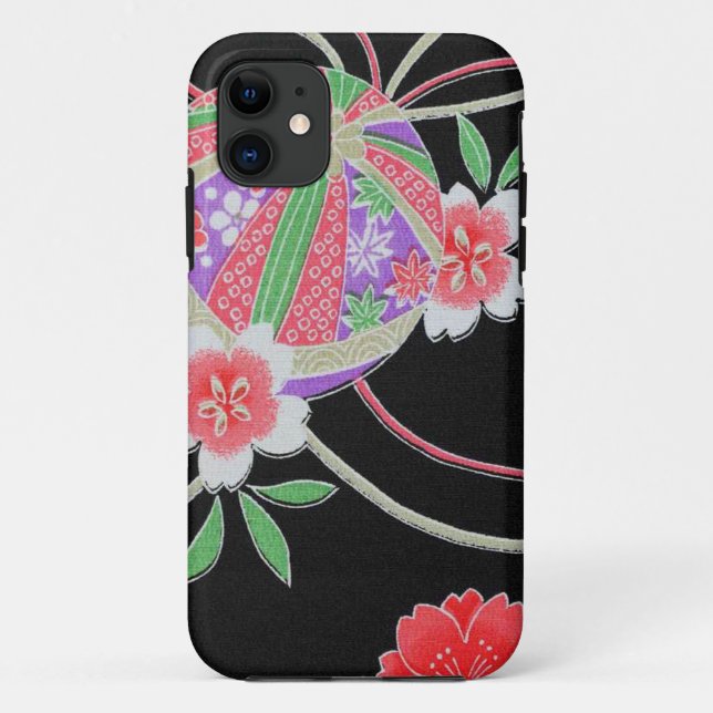 Capa Para iPhone Da Case-Mate Matéria têxtil japonesa do QUIMONO, teste padrão (Verso)