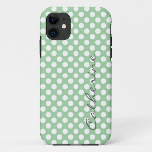Capa Para iPhone Da Case-Mate Menina, bolinhas verdes modernas, personalizadas