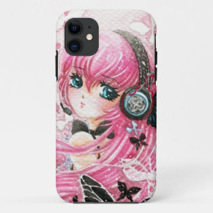 Capa Para iPhone Da Case-Mate Menina bonita do anime com borboletas