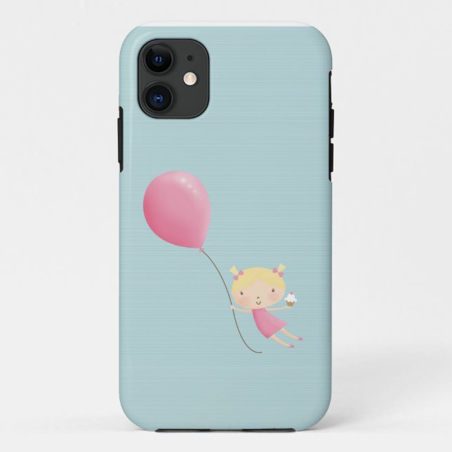 Capa Para iPhone Da Case-Mate Menina do aniversário no cobrir do telemóvel do ar (Verso)