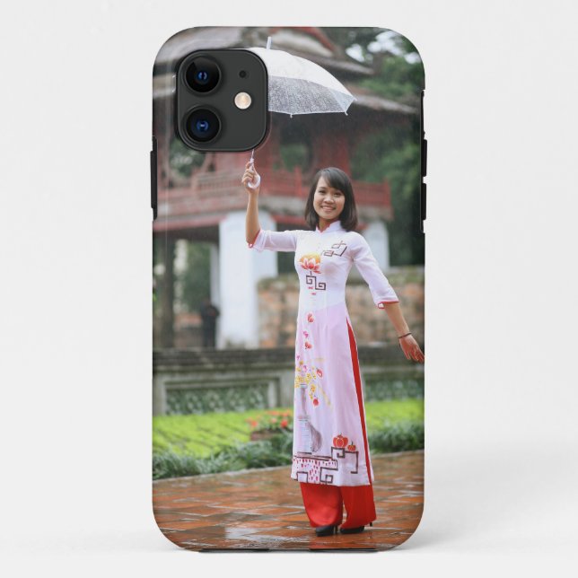 Capa Para iPhone Da Case-Mate Menina Guarda-Chuva Asiática Chuva Mulher (Verso)