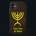 Capa Para iPhone Da Case-Mate Menorah Flame<br><div class="desc">Uma renderização digital marrom e dourada da menorah judia de sete ramificações (hebraico: מְ נ וֹ רָ ‎). Adicione seu próprio texto. A menorah de sete ramificações, usada no santuário portátil montado por Moisés na selva e, mais tarde, no Templo em Jerusalém, tem sido símbolo do judaísmo desde a Antiguidade...</div>