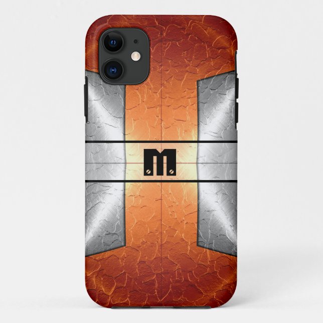 Capa Para iPhone Da Case-Mate Metal de aço inoxidável brilhante alaranjado de (Verso)