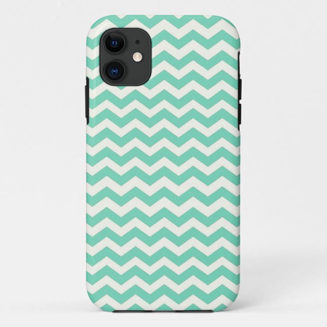 Capa Para iPhone Da Case-Mate Mint Chevron Stripes (Verso)