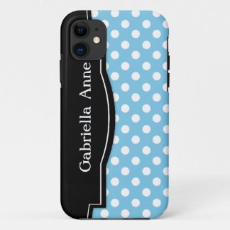 Capa Para iPhone Da Case-Mate Minúscula Bolinhas azul clara Imagem preta iPhone 