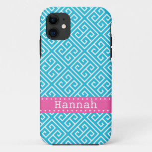Capa Para iPhone Da Case-Mate Modelo grego branco azul do rosa do teste padrão