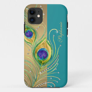 Capa Para iPhone Da Case-Mate Modern Peacock Feathers Faux Jewel Scroll Swirl