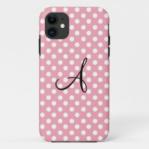 Capa Para iPhone Da Case-Mate Monograma branco rosa-bolinhas