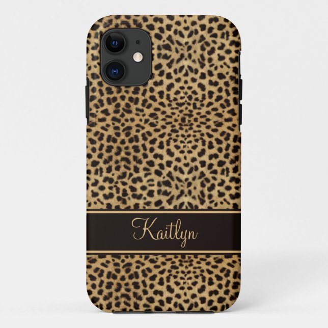 Capa Para iPhone Da Case-Mate monograma chique do impressão do leopardo de #2 (Verso)