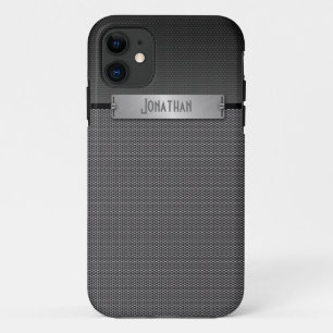 Capa Para iPhone Da Case-Mate Monograma cinzento masculino do olhar da corrente