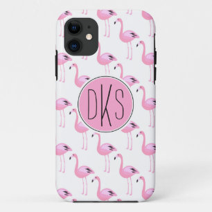 Capa Para iPhone Da Case-Mate Monograma cor-de-rosa dos flamingos