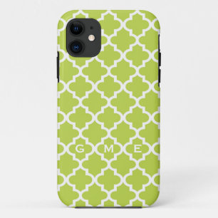 Capa Para iPhone Da Case-Mate Monograma do azulejo design 3 verde limão fresco m