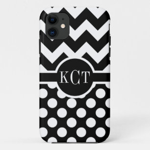 Capa Para iPhone Da Case-Mate Monograma do Padrão de Chevron Bolinhas