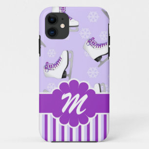 Capa Para iPhone Da Case-Mate Monograma feito sob encomenda roxo e branco do