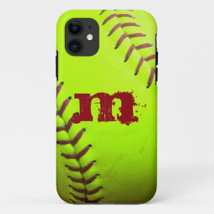 Capa Para iPhone Da Case-Mate Monograma IPHONE 5 do Softball Yellow Fast Pitch