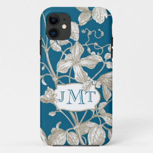 Capa Para iPhone Da Case-Mate Monograma personalizado, videira de florescência