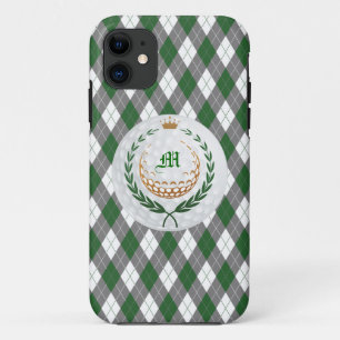 Capa Para iPhone Da Case-Mate Monograma Verde, Cinza Argyle iPhone 5 Case