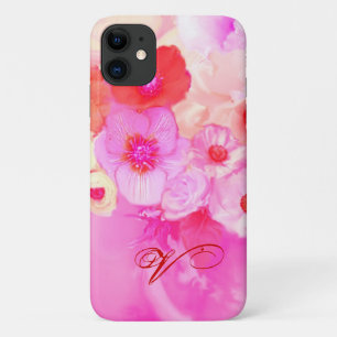 CAPA PARA iPhone DA Case-Mate MONOGRAMAS VERMELHO DE ROSAS BRANCAS E ANEMONSTRAS
