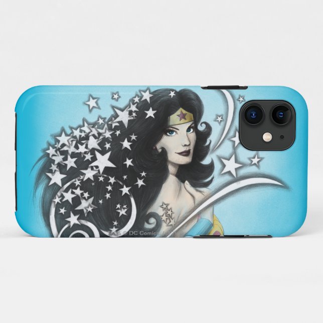 Capa Para iPhone Da Case-Mate Mulher Maravilha e Estrelas (Verso (horizontal))