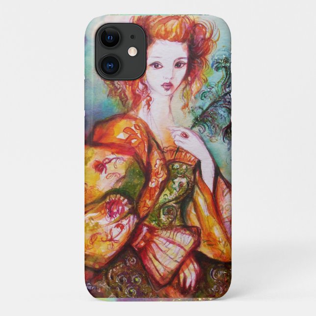 CAPA PARA iPhone DA Case-Mate MULHER ROMÂNTICA COM PENA DE PAZ ESPUMANTE (Verso)