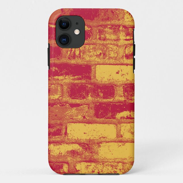 Capa Para iPhone Da Case-Mate Muro de tijolos vermelho e amarelo (Verso)
