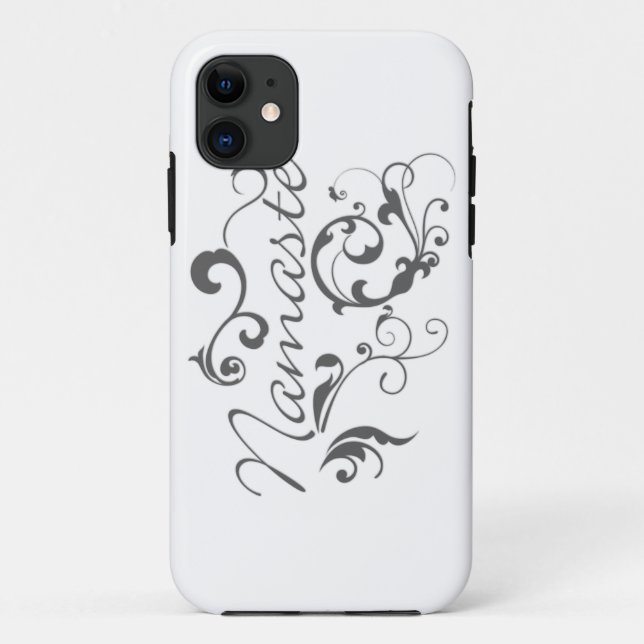 Capa Para iPhone Da Case-Mate Namaste em espirais de cinza escura (Verso)