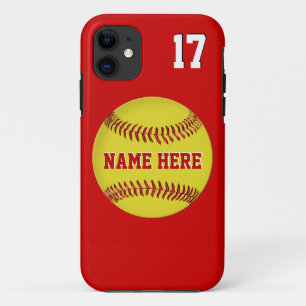 Capa Para iPhone Da Case-Mate Nome, caso do iPhone 5S do softball do número do