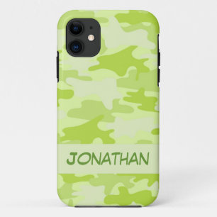 Capa Para iPhone Da Case-Mate Nome da camuflagem de Camo do verde limão