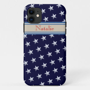 Capa Para iPhone Da Case-Mate nome do padrão de estrelas azul