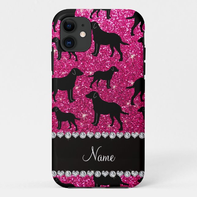 Capa Para iPhone Da Case-Mate Nome néon hot rosa labrador labrador (Verso)