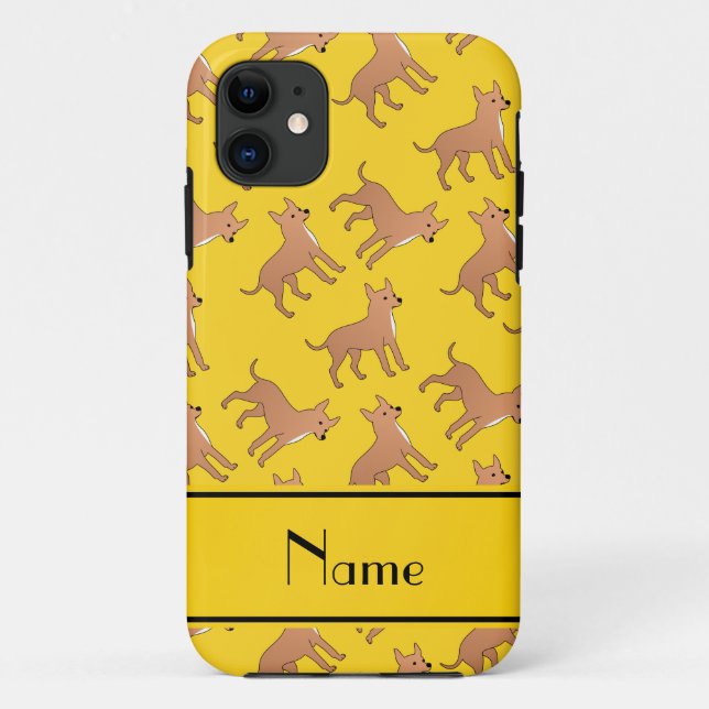 Capa Para iPhone Da Case-Mate Nome personalizado cães chihuahua amarelos (Verso)
