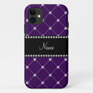 Capa Para iPhone Da Case-Mate Nome personalizado Diamantes roxos