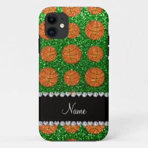 Capa Para iPhone Da Case-Mate Nome personalizado esferas de cintilação verde
