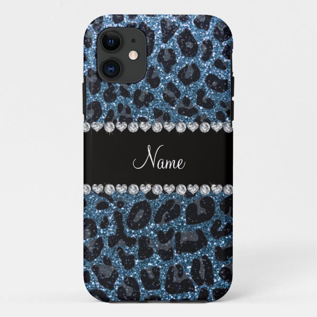 Capa Para iPhone Da Case-Mate Nome personalizado imprimido de luz azul-clara (Verso)