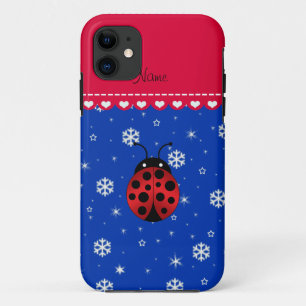 Capa Para iPhone Da Case-Mate Nome personalizado ladybug flocos de neve azuis fa