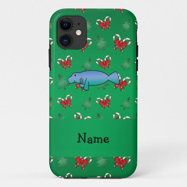 Capa Para iPhone Da Case-Mate Nome personalizado manate arcos de canas verdes (Verso)