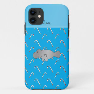 Capa Para iPhone Da Case-Mate Nome personalizado manate canas doces azuis