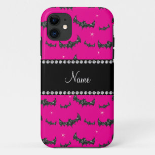 Capa Para iPhone Da Case-Mate Nome personalizado néon hot pink glitter bats